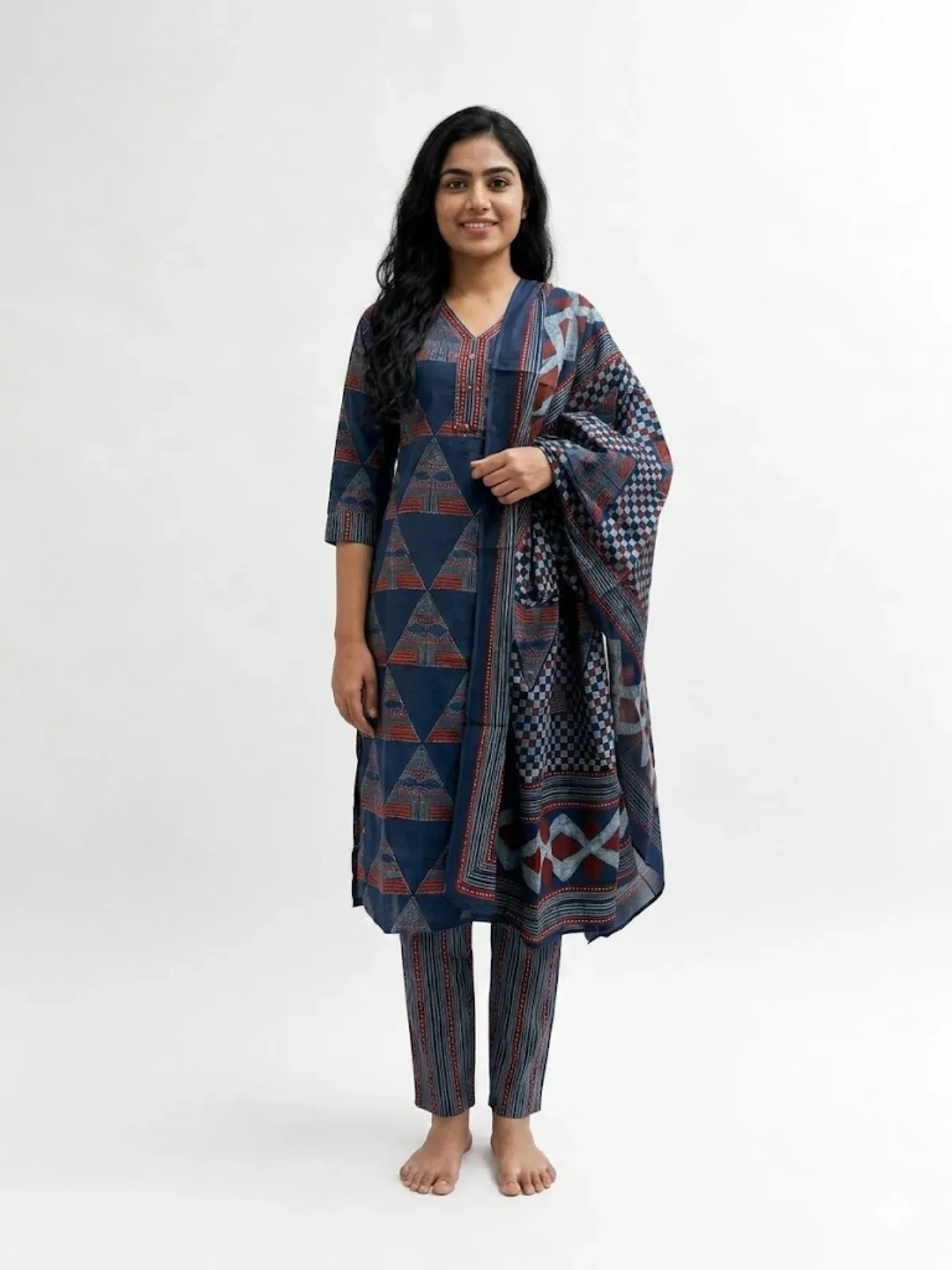 Indigo Geometry Grace Suit Set by Magenta Crown